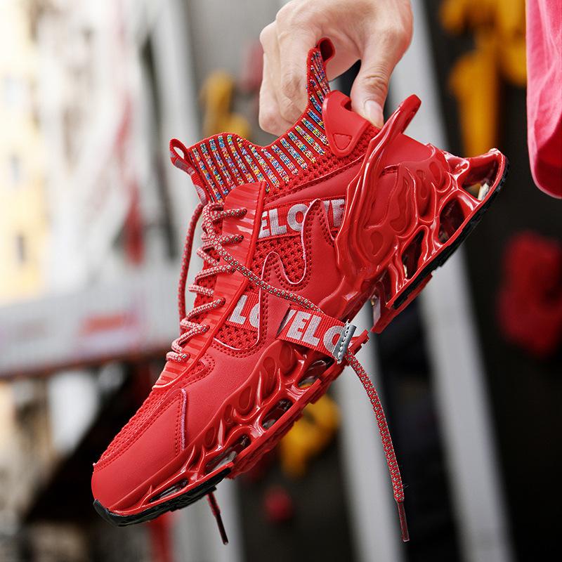 Blade Fashion Shoes Plus Size Fashion Outerwear Men's Blade Outsole Sneaker Flying Woven Breathable Running Trendy Men's Shoes