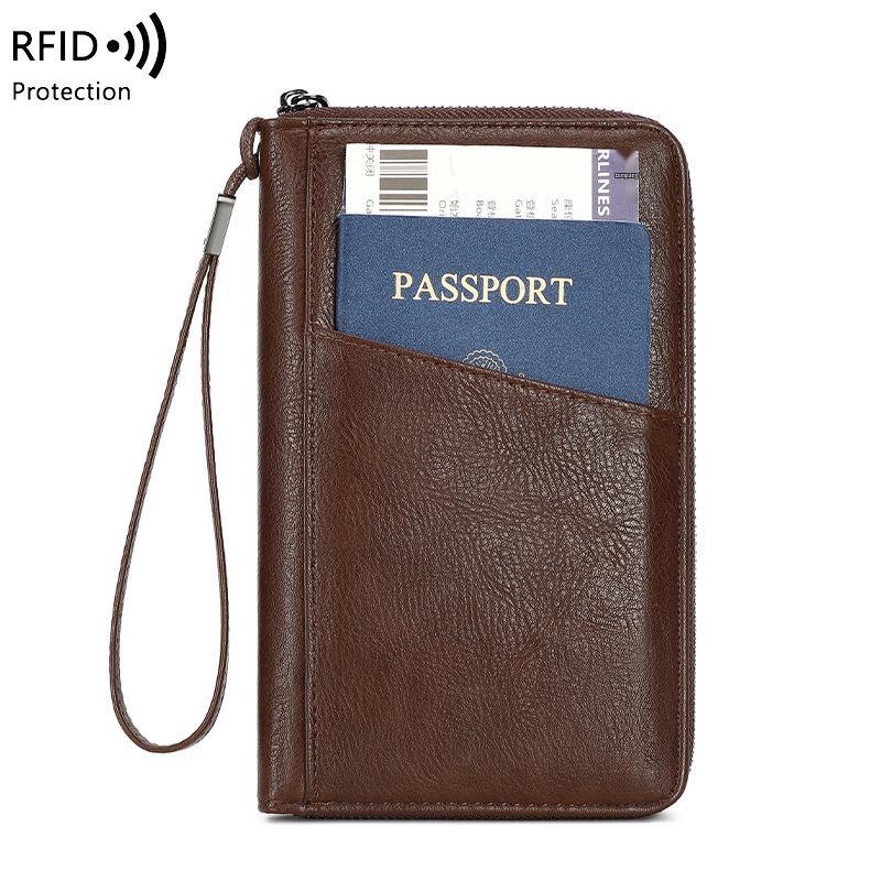 Многофункциональный кошелек-портмоне для паспорта и документов с RFID-защитой, антимагнитный, на молнии