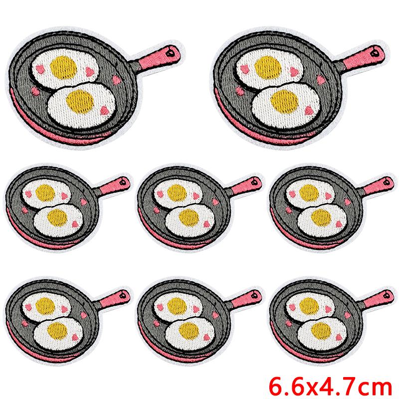 10 шт. Милые мультяшные вышитые нашивки DIY Пудинг Пончики Мороженое Дудл Наклейки Пришивные нашивки для украшения одежды