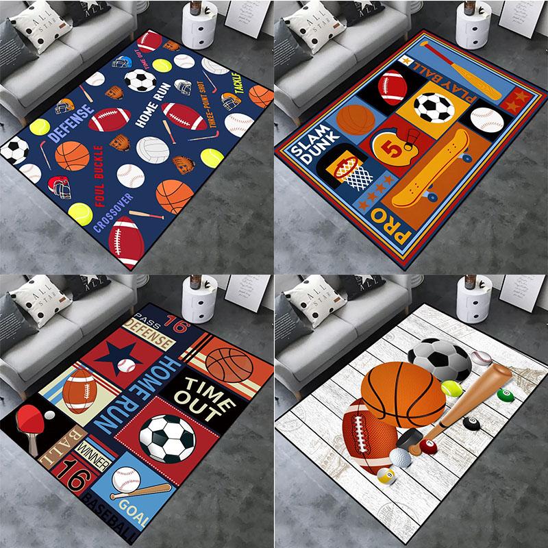 Коврик для гостиной, баскетбола и футбола, домашний декор, большой ковер для мальчиков-подростков, коврик для игровой комнаты, спальни, напольный коврик