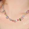 Женский браслет, ожерелье, разноцветный, конфетного цвета, кубический цирконий, регулируемая длина, женские украшения, подарок на День матери, праздники, свадьбы