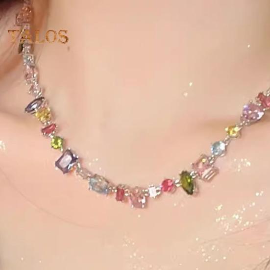 Женский браслет, ожерелье, разноцветный, конфетного цвета, кубический цирконий, регулируемая длина, женские украшения, подарок на День матери, праздники, свадьбы