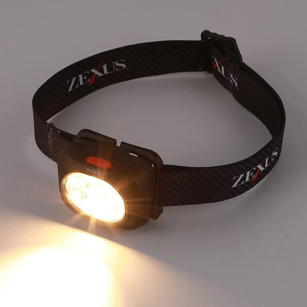 Fuji Lighting ZEXUS Hybrid LED Headlamp with Rechargeable Battery 620 Main LED Run Up To 46 Rechargeable for Fishing ZX-199 (ZR-01) [Max Lumens, Time
