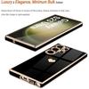 Coque de protection - BOOLING - Samsung Galaxy S23 Ultra - Silicone - Motif Coeur - Noir Doré