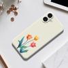 For iPhone 17 Case Three Flowers Pattern Printing Straight Edge TPU Phone Back Cover
