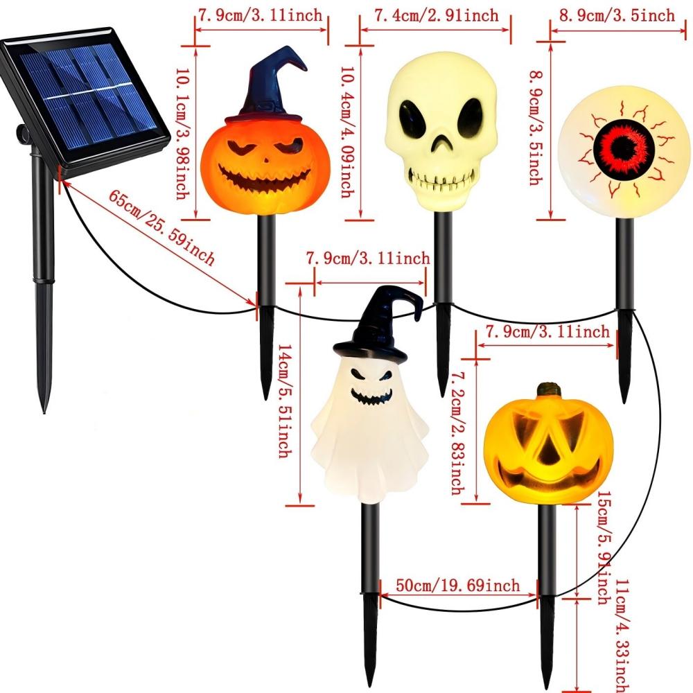 Xiaomi Halloween Bat Witch Ghost Mummy Owl Decorations 5PC/Set Solar LED Path Lights Outdoor Waterproof Garden Lawn Horror Lighting