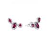 New Real Ruby Luxury Stud Earrings 100% 925 Sterling Silver Wedding Engagement Jewelry Accessories Christmas Gift Party