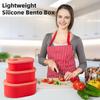 3 шт. силиконовый ланч-бокс с крышками, герметичный бенто-бокс, многоразовые контейнеры для хранения продуктов, штабелируемые контейнеры для приготовления пищи для пикника на открытом воздухе
