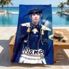 Custom Name Sword Warrior Stylish Digital Printing Beach Towel Quick‑Drying Absorbent Blanket for Beach Pool Gym Travel