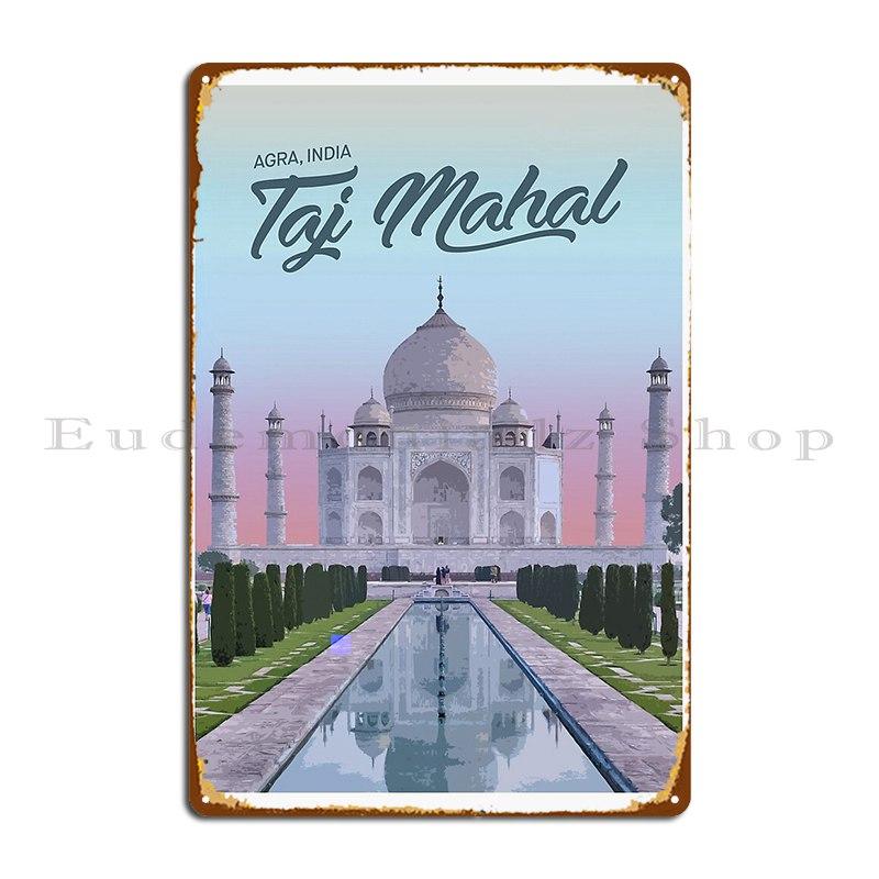 Taj Mahal Agra India Metal Sign Cinema Cinema Personalized Garage Pub Tin Sign Poster
