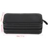 2Grids Portable Travel Watch Storage Box PU Leather Zipper Case Organizer Black