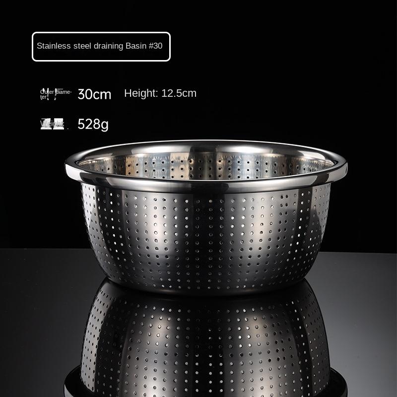 HANYANG 304 Чаша для смешивания из нержавеющей стали, утолщенная миска, широкая миска для супа, круглая миска для выпечки и лапши, для мытья посуды, слива, приготовления пищи