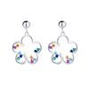 S925 Sterling Silver Colorful Flower Stud Earrings for Women Fashion Sweet Xiaoqing New Super Fairy Anti-Allergy Earrings