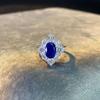 Изящное обручальное женское кольцо, романтическое сверкающее синее бриллиантовое обручальное кольцо из стерлингового серебра 925 пробы для женщин, ювелирное изделие в подарок
