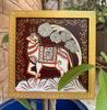 Painted Wooden Cow Wall Hanging: Indian Handicraft Decor
