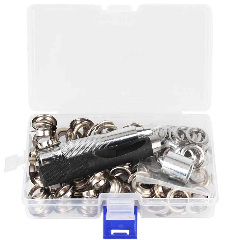 100 шт. 12 мм металлическая пряжка Air Eyelet Corns Tarpaulin Ring Buckle Copper eyelet 3 установочных инструмента 1 набор с коробкой
