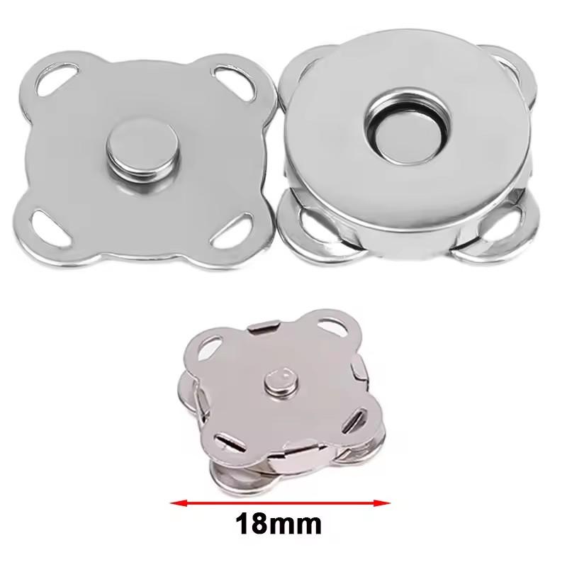 10Sets Magnetic Snap Button Metal Invisible Sew on Button Lock Clasps Fasteners for Purse Bags Clothes Craft DIY Accessories