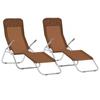 Day and Night - Day and Night Folding Loungers 2 Units Taupe Textilene