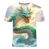 Men's New Fashionable 3D Printed Personalized Dragon Pattern Short Sleeved Round Neck Plus Size T-shirt