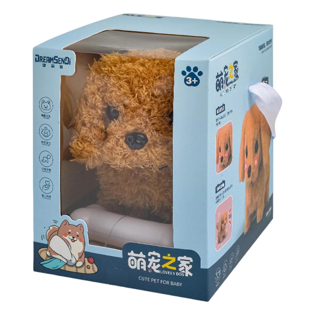 Электронный робот собака реалистичная игрушка собака ведет себя как настоящий щенок плюшевый щенок игрушка на батарейках мягкая игрушка собака для девочек мальчиков