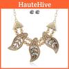 Necklace Leaf Vintage Set With Rhinestone Decor And Geometric Style For Women