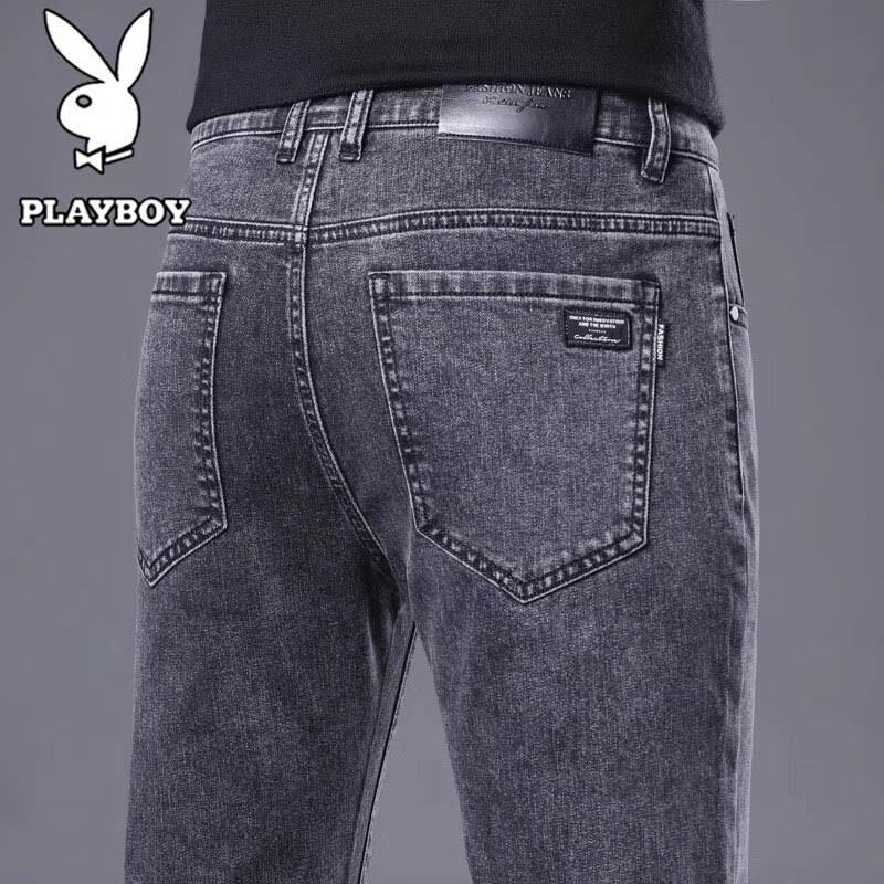 PLAYBOY Мужские джинсы слим-фит прямого кроя стрейч