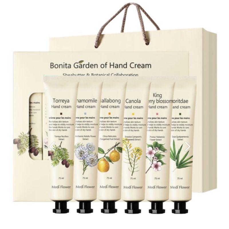 MediFlower Bonita Garden Hand Cream 6Piece Set(75ml × 6) + Gift Shopping Bag