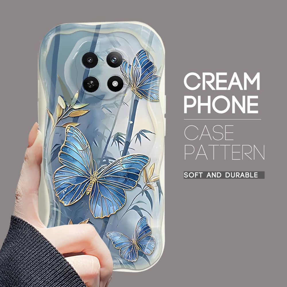 Cartoon Pattern Cream Texture Casing Wavy Edge Soft Silicone Cover Phone Case for OPPO Reno Realme OnePlus Vivo