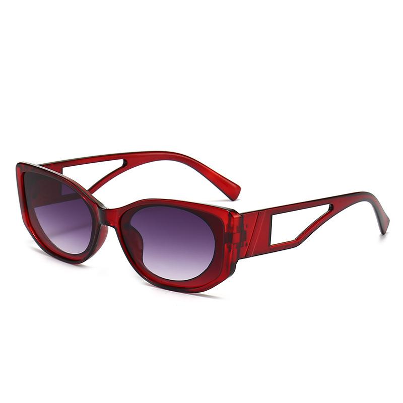 European and American new hollow small frame sunglasses women's personality street shooting plain sunglasses fashion cat eye sunglasses