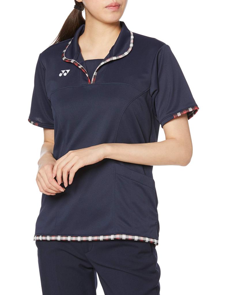 Трикотажная рубашка Kiraku, которая впитывает пот и быстро сохнет, подходит для ухода за больными и медицинского использования, с круглым воротником и нагрудной пластиной CY303 88 Navy Japan 4L to