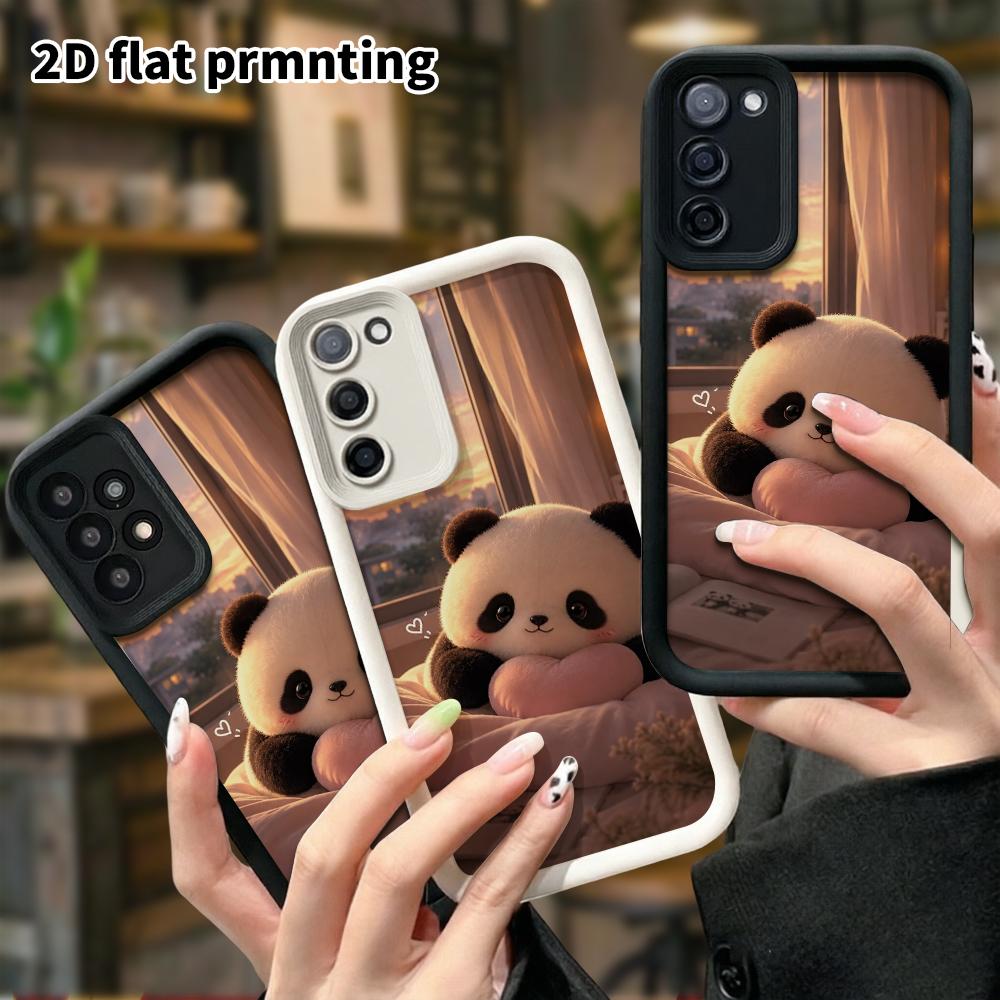 Phone case: 2D flat Samsung Galaxy A34 A35 M05 M06 S20 S22 S21 FE Plus 5G protective case, heart panda, perfect Christmas and Halloween holiday gift