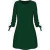 Casual Solid Color O-Neck Dress with Lace for Spring, Summer, and Autumn