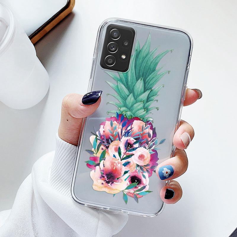 Чехол для телефона Samsung A52s A52 Цветочный силиконовый чехол для Samsung Galaxy A52 Fundas Coque Прозрачный мягкий Capas Цветочный TPU