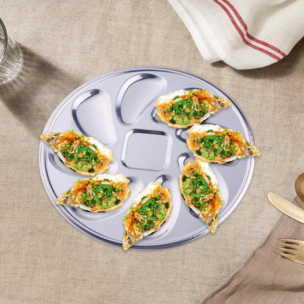 23cm Oyster Grill Pan Tray with 8 Shell Slots for Restaurant Multifunctional