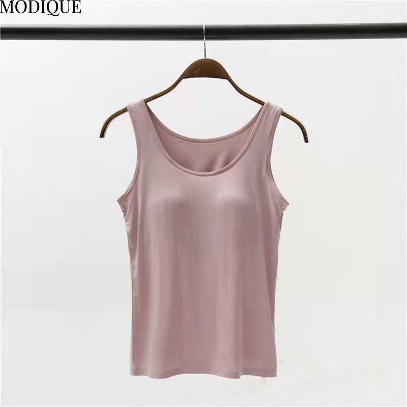 MODIQUE женская повседневная майка с подкладкой для груди без косточек жилет женская подтяжка майка основа большой размер майка нижнее белье