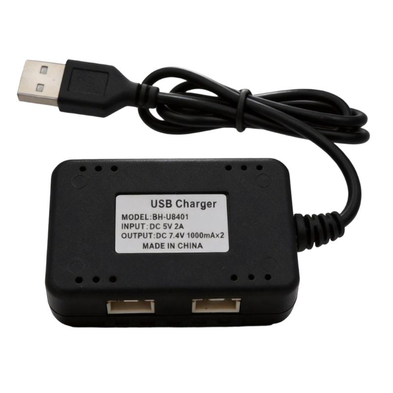 2 в 1 USB Зарядное устройство 7,4 В Литиевые аккумуляторы Зарядный шнур Совместимо для аккумуляторов от 350 мАч до 2200 мАч для радиоуправляемой машины
