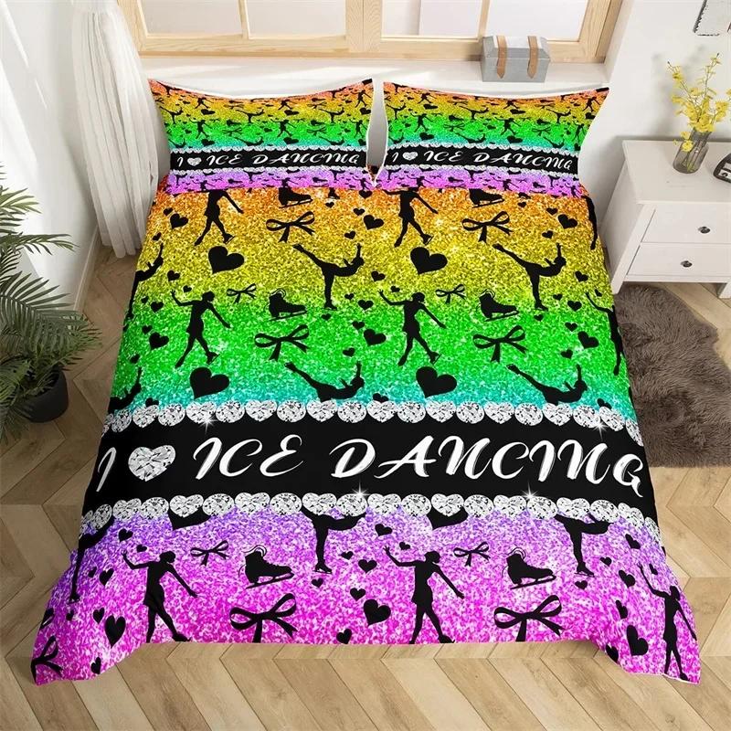 Комплект пододеяльника для гимнастики Радужный акварельный тай-дай Комплект постельного белья размера «queen» Микрофибра Пододеяльник для чирлидинга Для любителя йоги