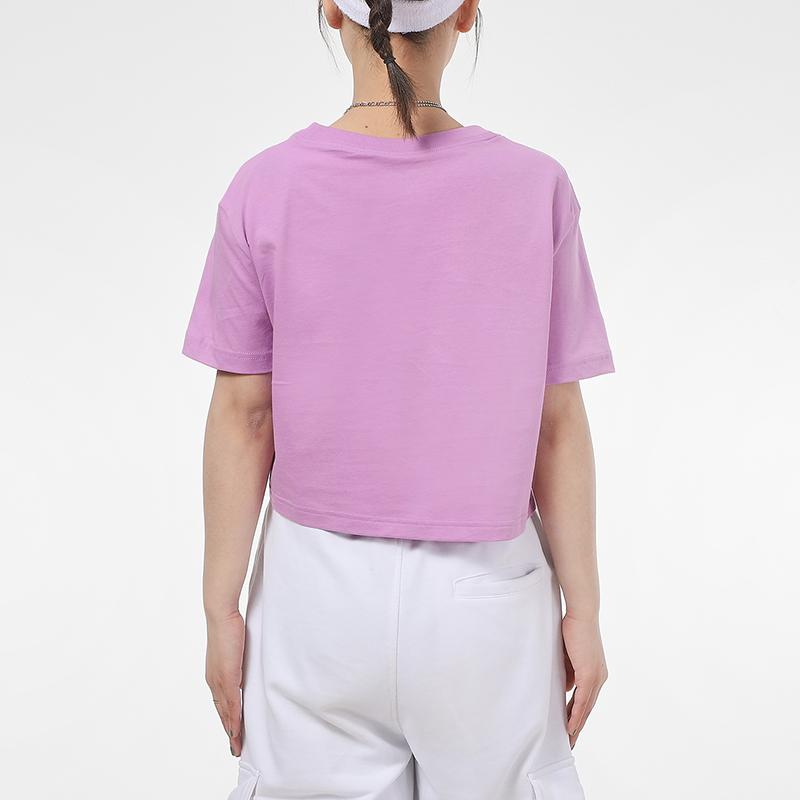 Nike Спортивная одежда Essential укороченная повседневная футболка с коротким рукавом женские топы фиолетовые BV6176-591