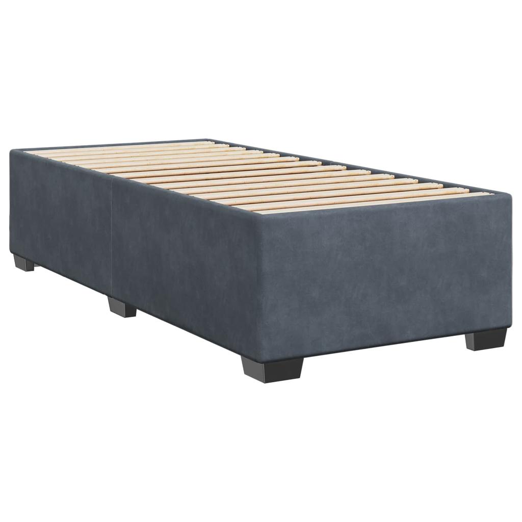 Boxspring Bed with Mattress and LED Dark Gray 80 x 200 cm Velvet