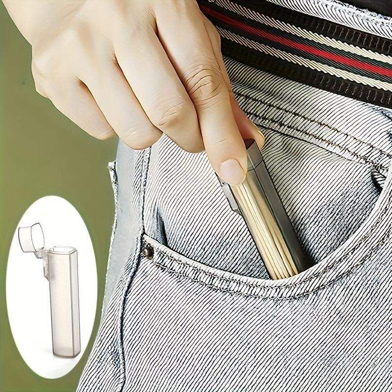 4pcs Portable Plastic Toothpick Box: Transparent Plastic Toothpick Box, Suitable for Outdoor Travel - Kitchen and Restaurant Supplies