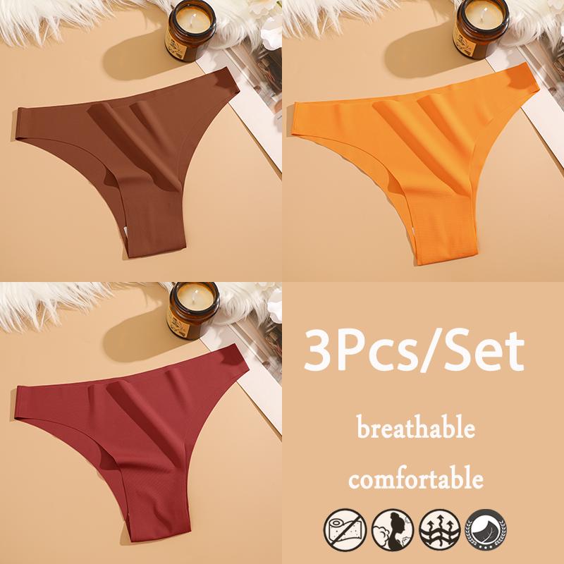 FINETOO 3 шт./компл. бесшовное нижнее белье из ледяного шелка с низкой талией бразильские трусы дышащее высокоэластичное нижнее белье трусики