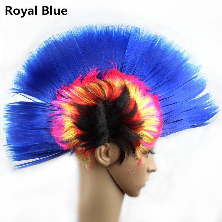 Vibrant Rainbow Purple Festive Wig Funny Party Accessory Hen Crest Headwear