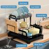 Dish Bowl Drainer Storage Rack Kitchen Dish Drying Rack with Drain Basket Countertop Dinnerware Organizer Drainboard