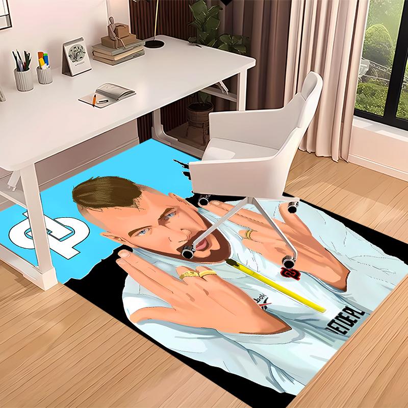 1pc Jul rapper Print Area Rug - Soft, Washable Non-Slip Indoor Mat for Office Chairs, Living Room, Home Office Decorative Rug