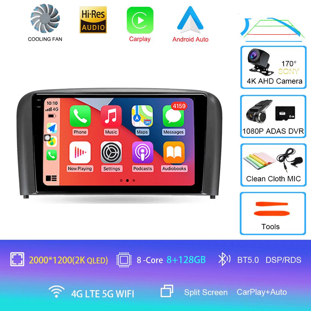 Автомобильное радио Android 14 для Volvo S80 1998 1999 2000 2001 2002 2003 2004 2005 2006 навигация GPS мультимедийный проигрыватель стерео carplay