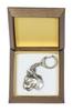 Bull Terrier, Bully II - Silver-plated Key Ring with a Dog In a Gift Box, Handbag Decoration, Backpack Pendant by Art-Dog Brand
