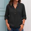 Autumn Winter Women's Blouses Casual V-neck Button Up Long Sleeved Women's Top Shirt