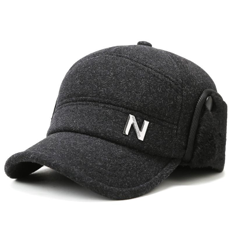 Winter middle-aged and elderly warm hat Winter elderly grandpa hat Fleece outdoor windproof ear protection Dad baseball cap Men