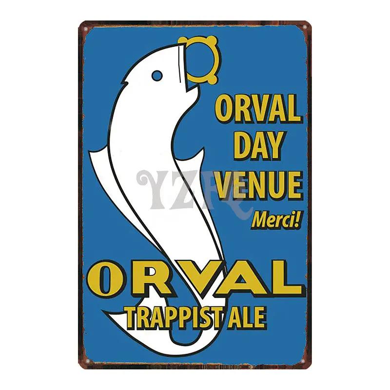 Орваль Шимэ Вестмалле Шуфф Металлическая жестяная вывеска Винтажная тарелка Для Бара Клуба Стены Паба Ресторана Декор Дома Железный Постер DU-3599A