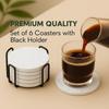 Керамические подставки с матовым покрытием сверху и пробковой основой | Подставки для чашек Набор из 6 штук | Керамическая подставка в стиле мрамора для чая, кофейного столика и обеденного стола